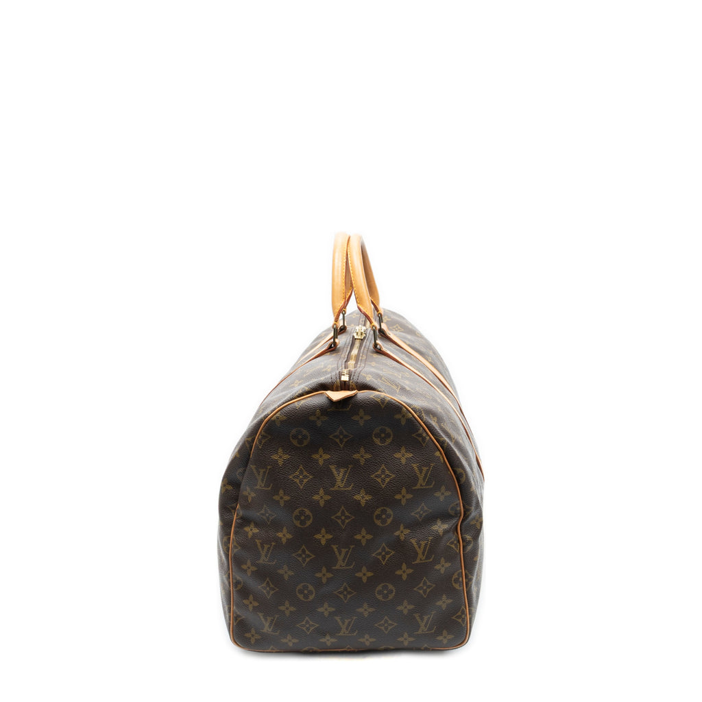 Travel Bag Keepall 55 Brown Monogram Canvas