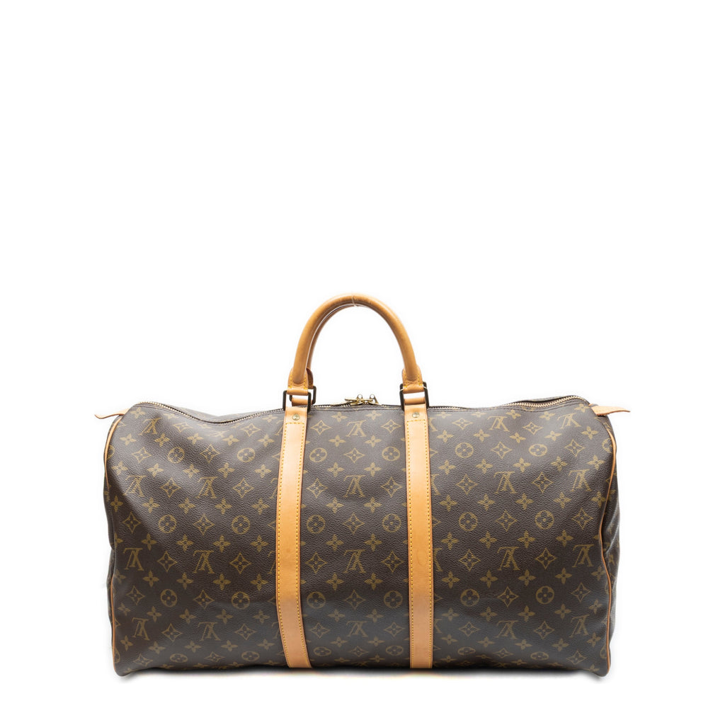 Travel Bag Keepall 55 Brown Monogram Canvas