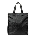 Shoulder Bag Web Vertical Tote Black Monogrammed Nylon Canvas