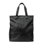 Shoulder Bag Web Vertical Tote Black Monogrammed Nylon Canvas