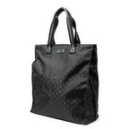 Shoulder Bag Web Vertical Tote Black Monogrammed Nylon Canvas