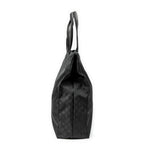 Shoulder Bag Web Vertical Tote Black Monogrammed Nylon Canvas
