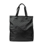 Shoulder Bag Web Vertical Tote Black Monogrammed Nylon Canvas