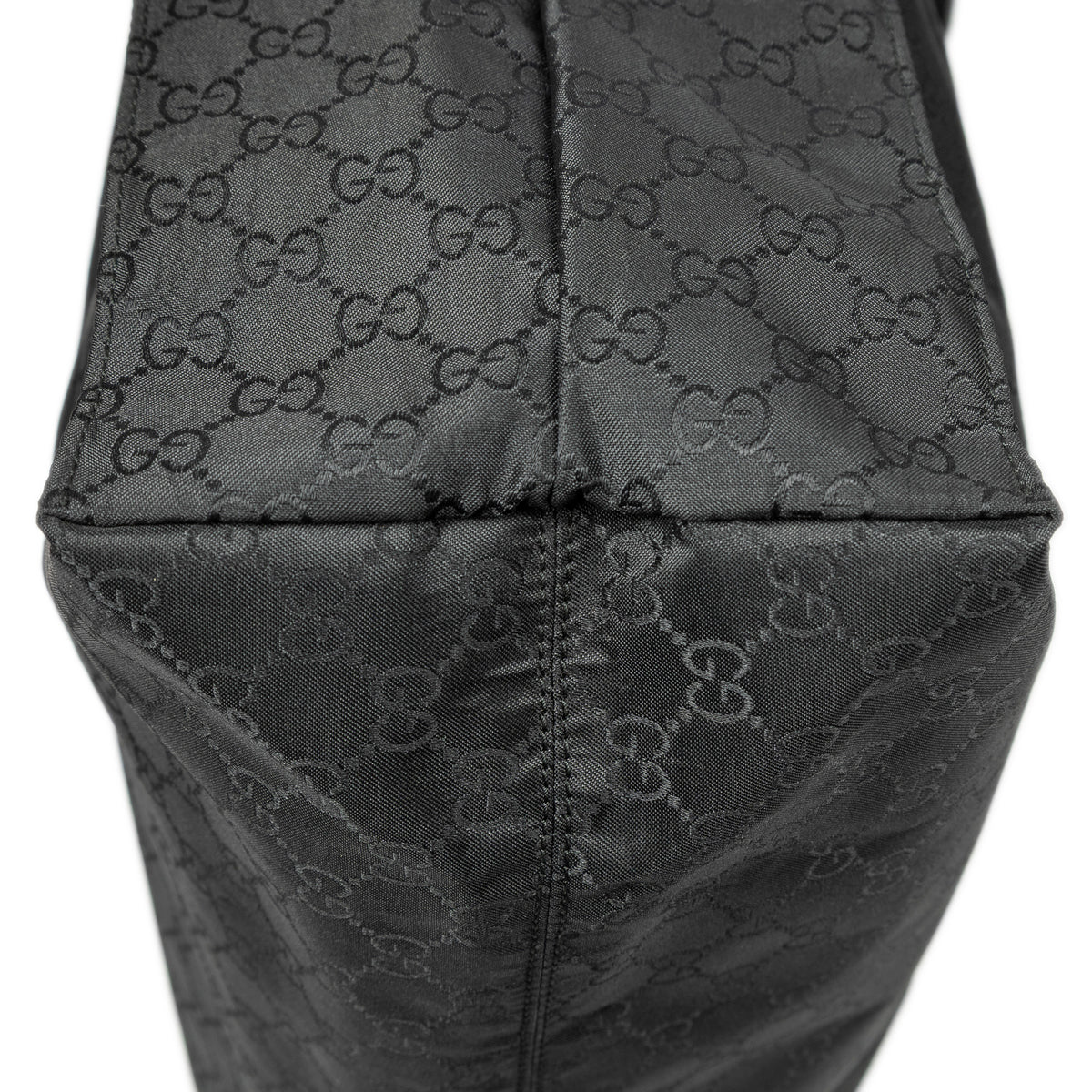 Shoulder Bag Web Vertical Tote Black Monogrammed Nylon Canvas