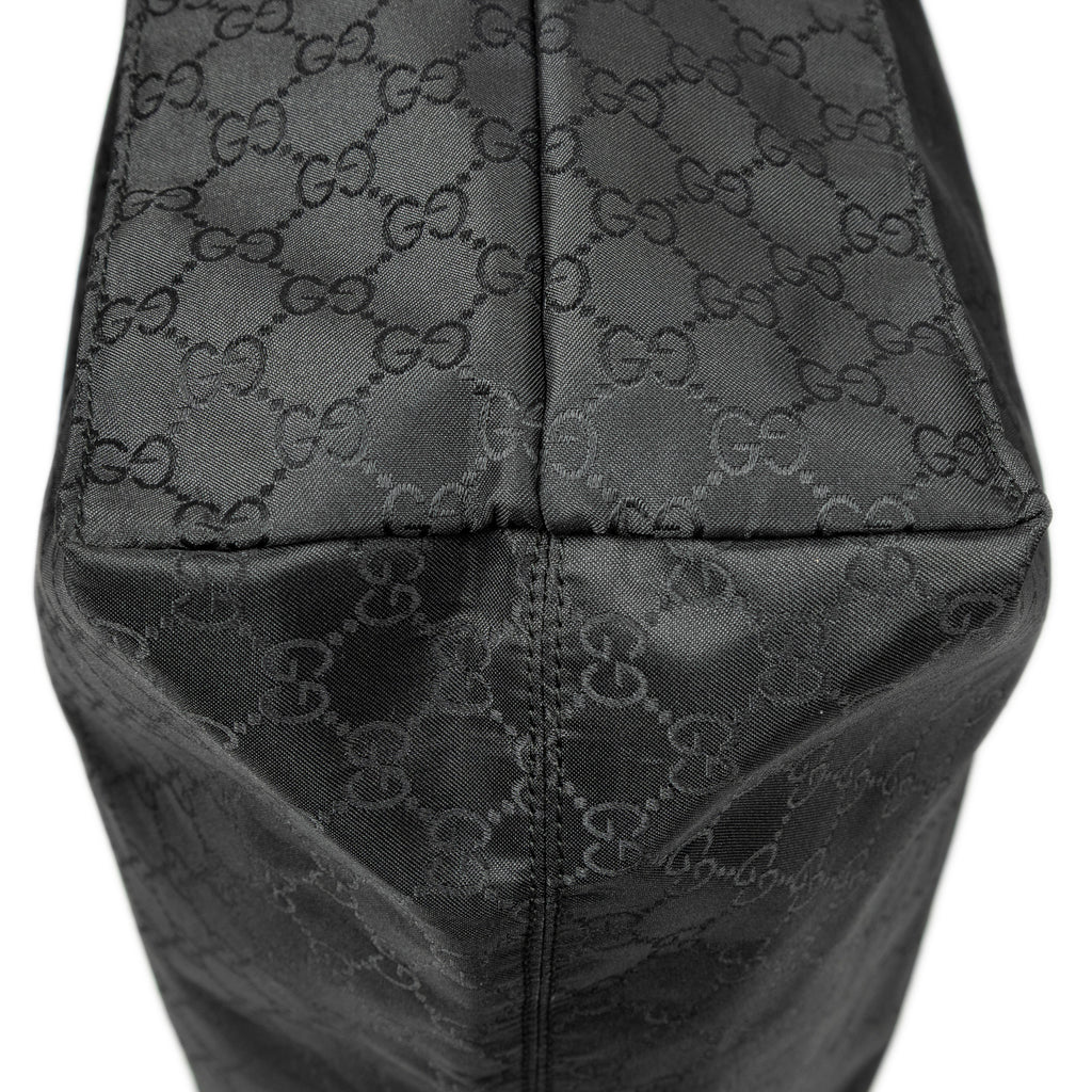 Shoulder Bag Web Vertical Tote Black Monogrammed Nylon Canvas