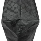 Shoulder Bag Web Vertical Tote Black Monogrammed Nylon Canvas