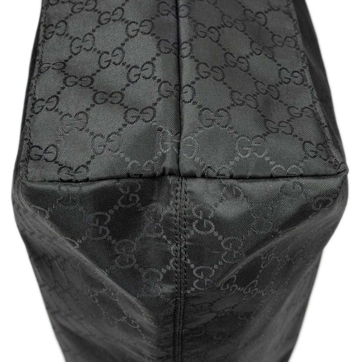 Shoulder Bag Web Vertical Tote Black Monogrammed Nylon Canvas
