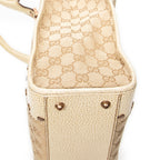 Shoulder Bag Square Studded Tote Beige Monogrammed Canvas