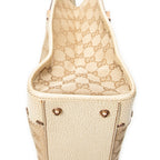 Shoulder Bag Square Studded Tote Beige Monogrammed Canvas