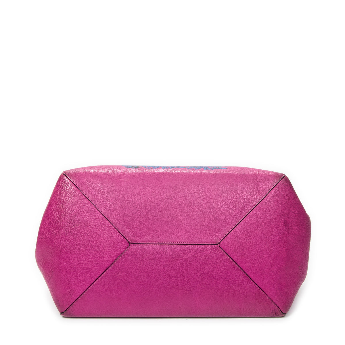Shoulder Bag Barocco Anagram Tote Fuchsia Pink Grained Calfskin Leather
