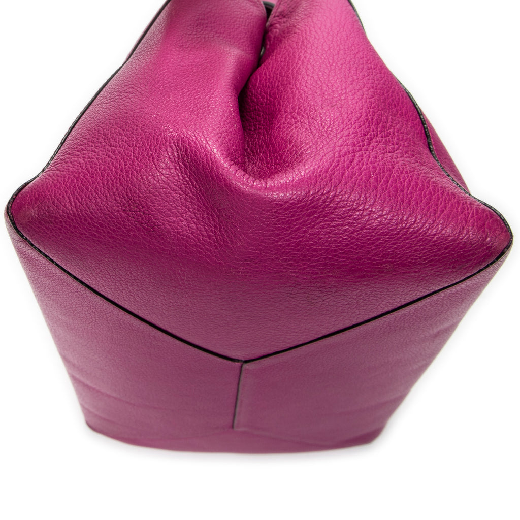 Shoulder Bag Barocco Anagram Tote Fuchsia Pink Grained Calfskin Leather