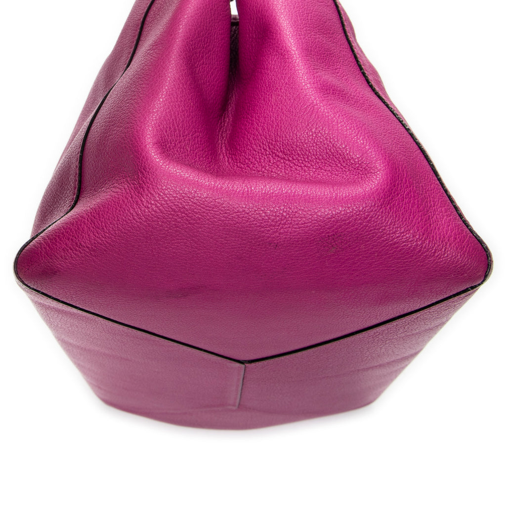 Shoulder Bag Barocco Anagram Tote Fuchsia Pink Grained Calfskin Leather