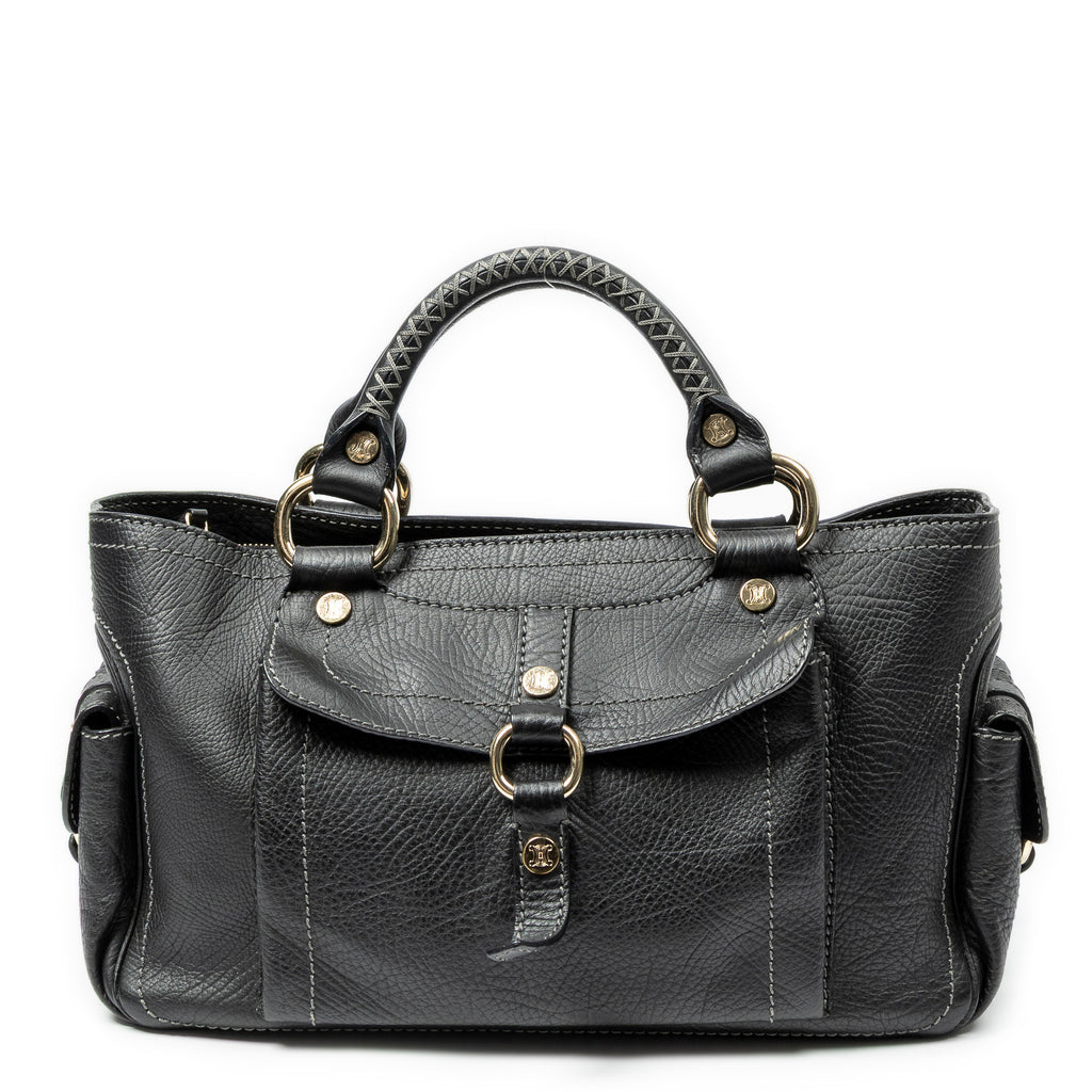 Handbag Boogie Bag Black Grained Calfskin Leather