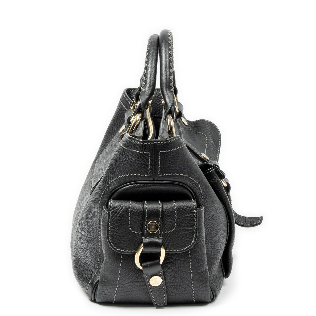 Handbag Boogie Bag Black Grained Calfskin Leather