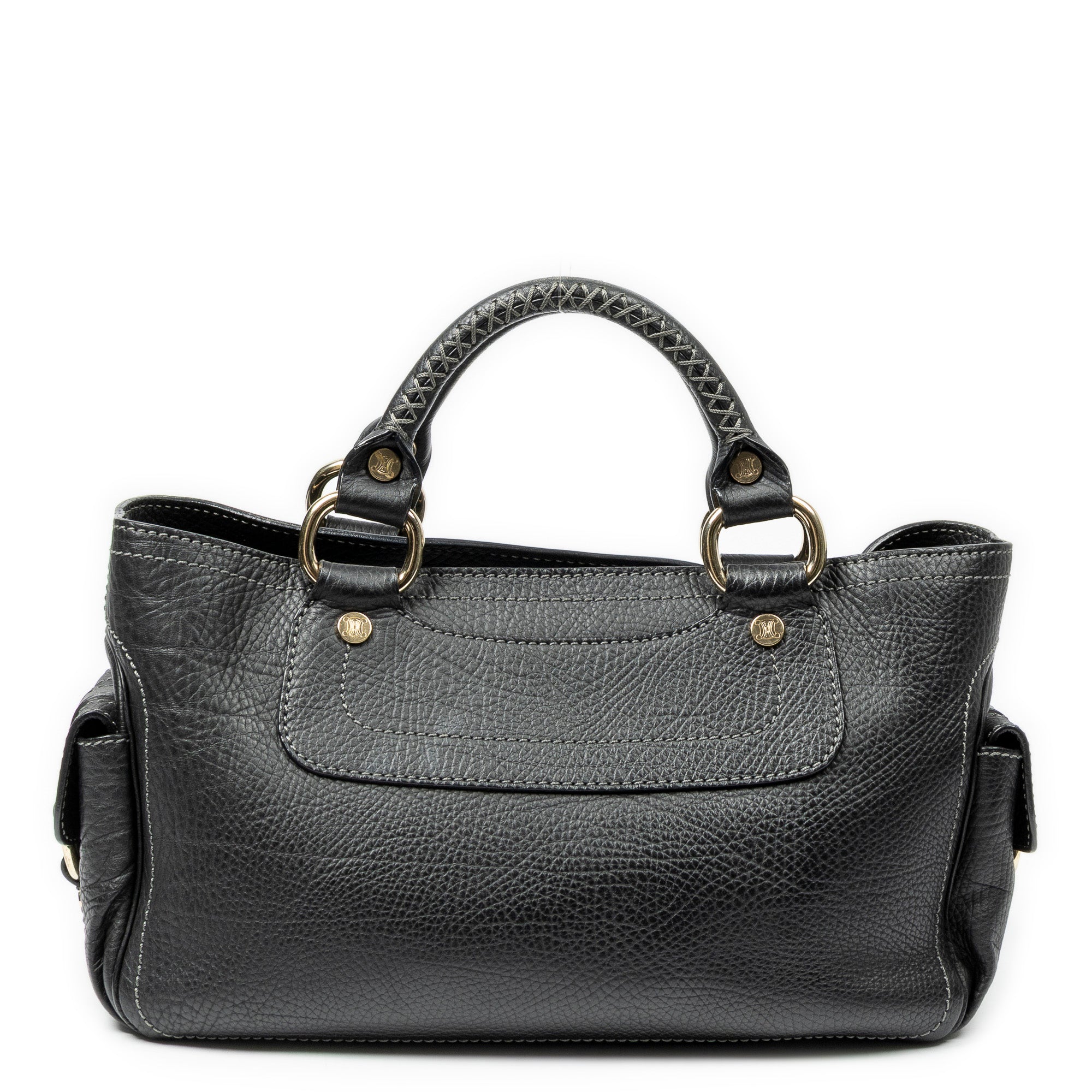 Handbag Boogie Bag Black Grained Calfskin Leather
