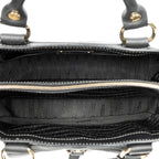Handbag Boogie Bag Black Grained Calfskin Leather