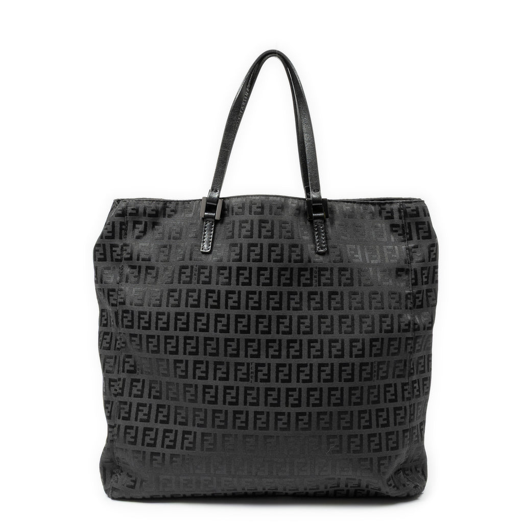 Handbag Square Open Tote Black Zucchino Canvas
