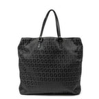 Handbag Square Open Tote Black Zucchino Canvas