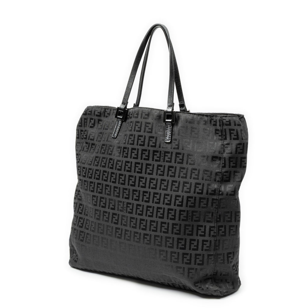 Handbag Square Open Tote Black Zucchino Canvas