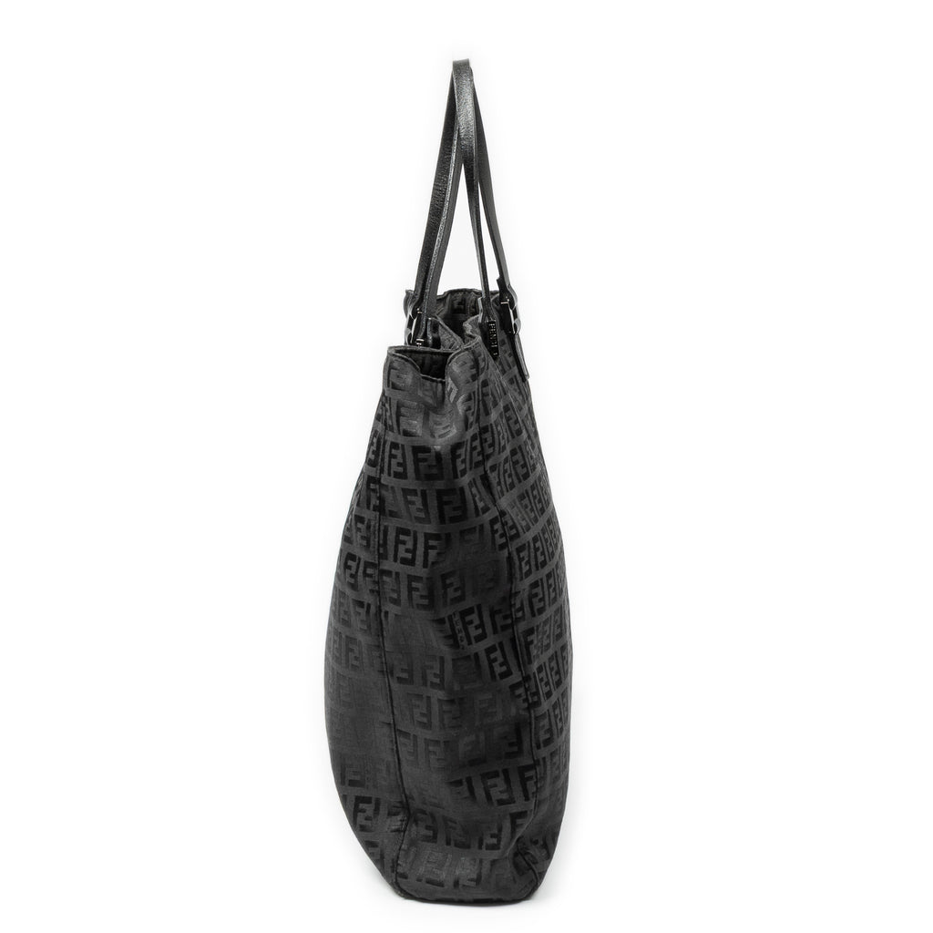 Handbag Square Open Tote Black Zucchino Canvas