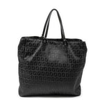Handbag Square Open Tote Black Zucchino Canvas
