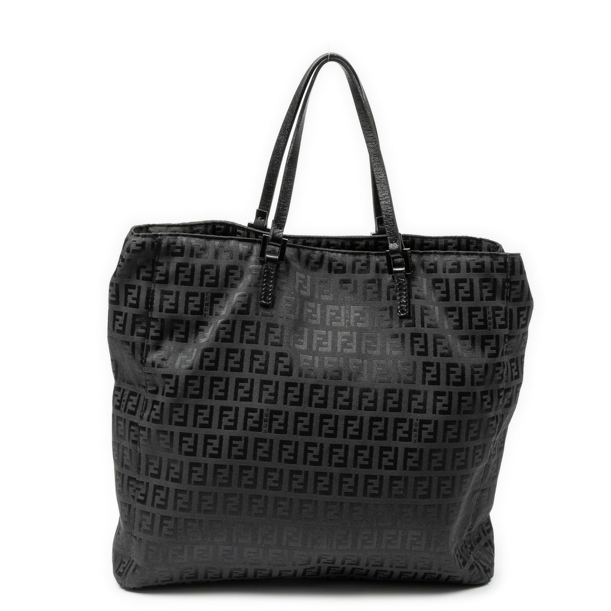 Handbag Square Open Tote Black Zucchino Canvas