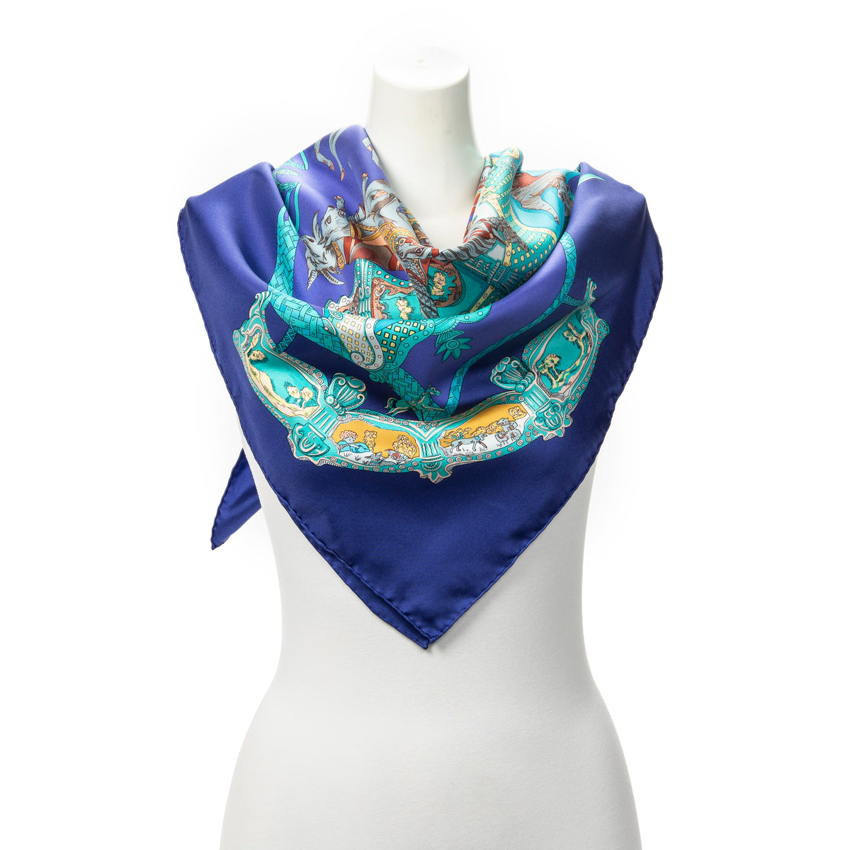 Scarf Scarf Blue 100% Twill Silk
