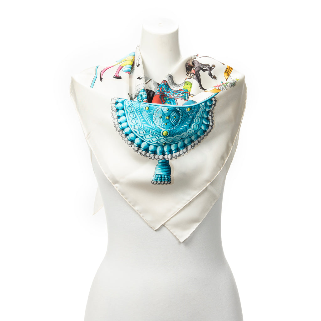 Scarf Scarf White 100% Twill Silk