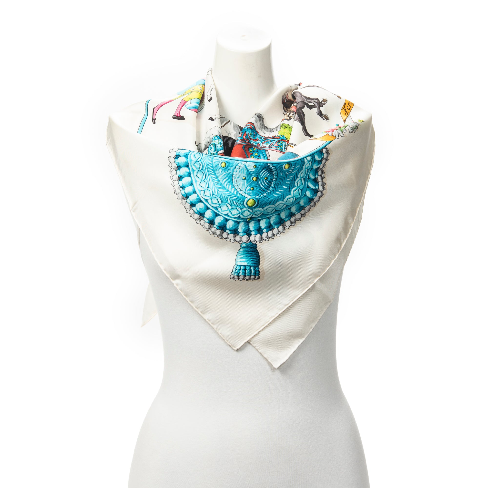 Scarf Scarf White 100% Twill Silk