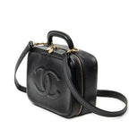 Shoulder Bag CC Vanity Top Handle Black Caviar Leather