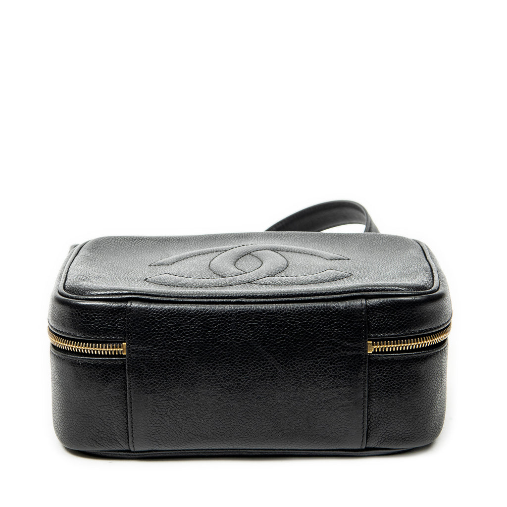 Shoulder Bag CC Vanity Top Handle Black Caviar Leather