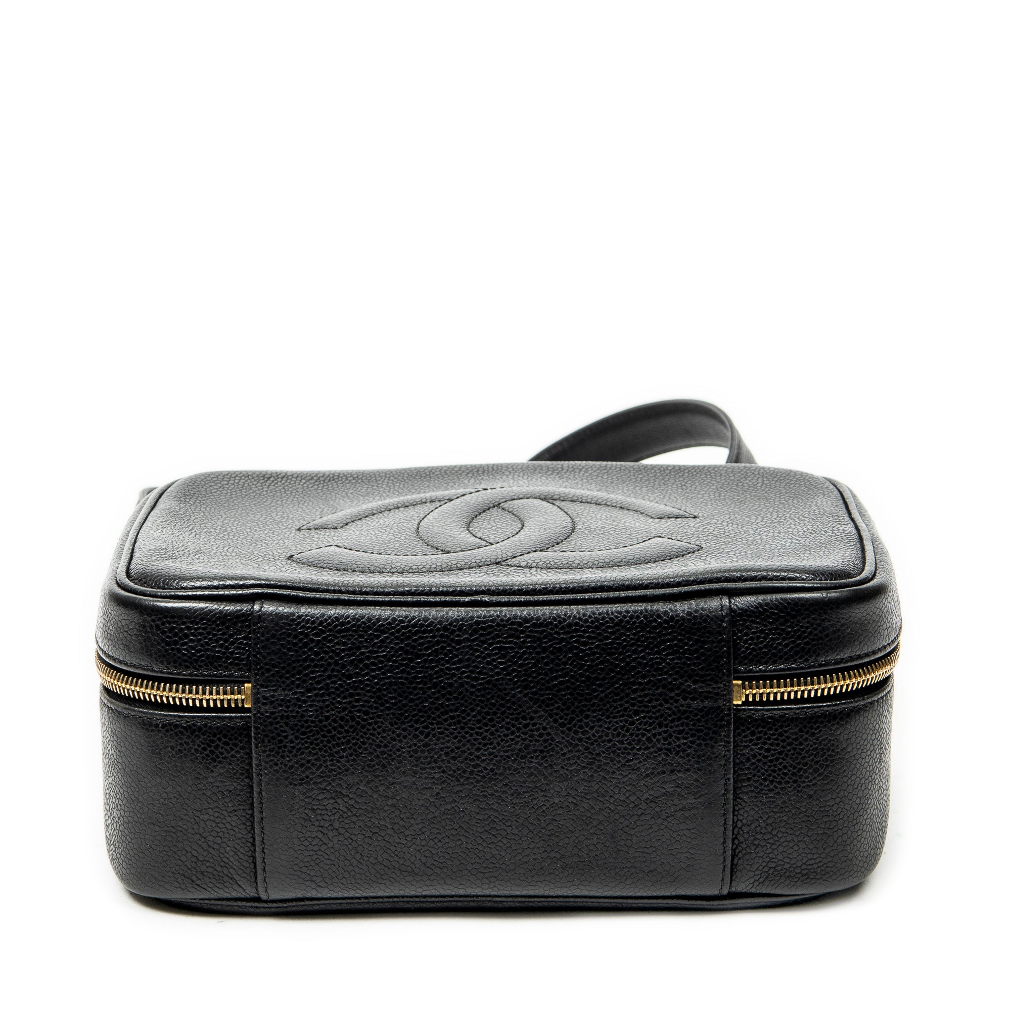 Shoulder Bag CC Vanity Top Handle Black Caviar Leather