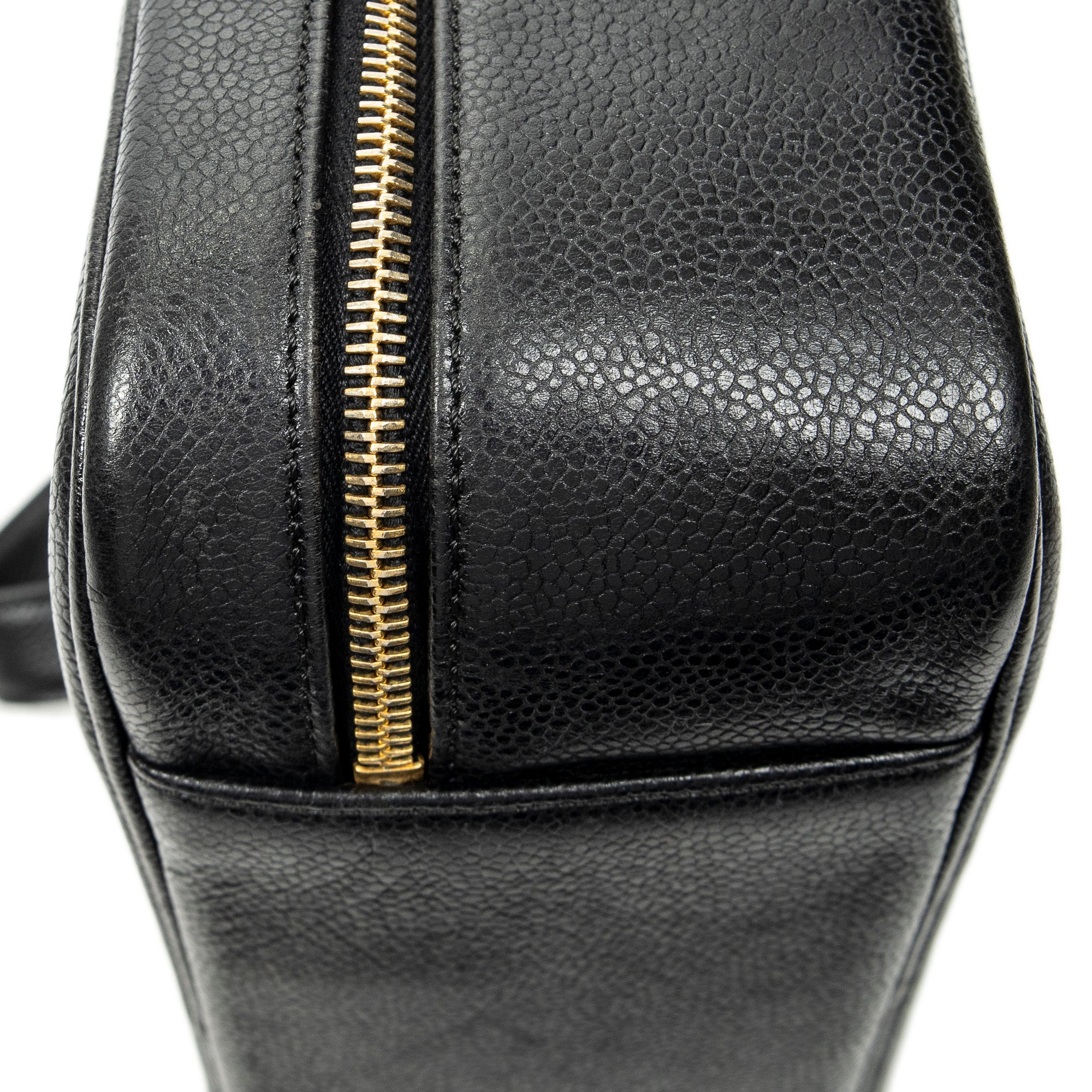 Shoulder Bag CC Vanity Top Handle Black Caviar Leather