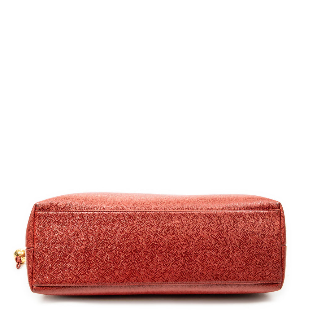 Shoulder Bag Large CC Dome Tote Red Caviar Leather