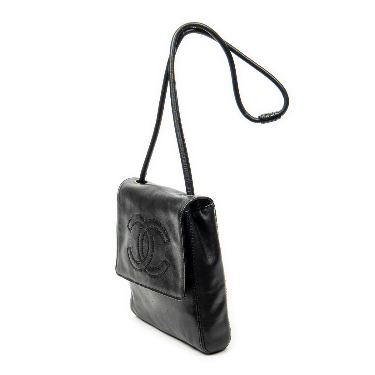 Shoulder Bag CC Flap Shoulder Bag Black Lambskin Leather