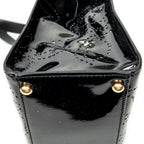Shoulder Bag CC Perforated Camellia Tote Black Patent Leather