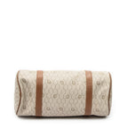Handbag Vintage Barell Boston Brown Honeycomb Coated Canvas