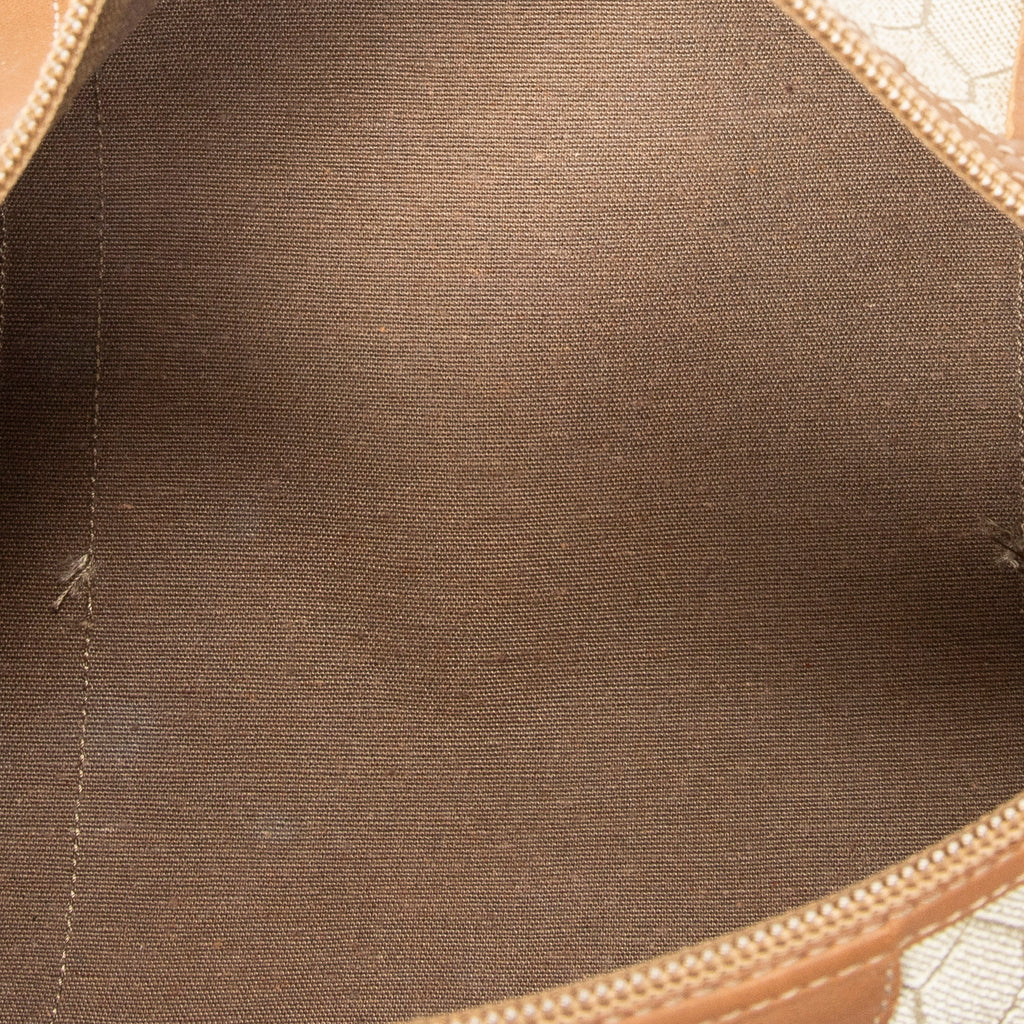 Handbag Vintage Barell Boston Brown Honeycomb Coated Canvas