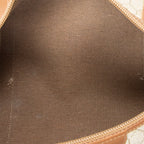 Handbag Vintage Barell Boston Brown Honeycomb Coated Canvas