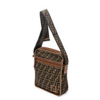 Shoulder Bag Square Crossbody Brown Zucca Canvas