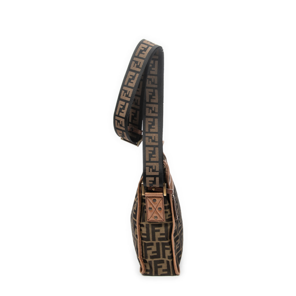 Shoulder Bag Square Crossbody Brown Zucca Canvas