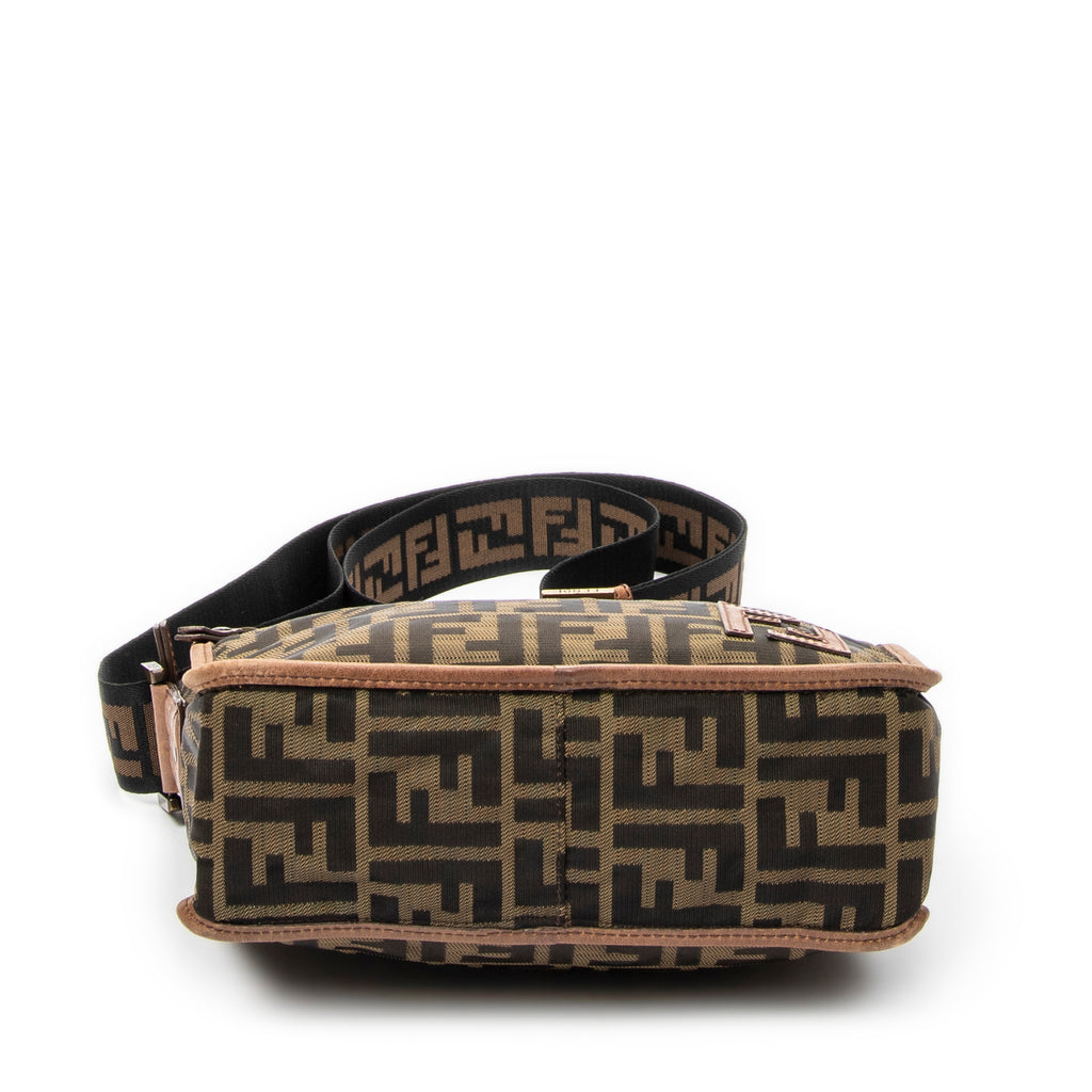 Shoulder Bag Square Crossbody Brown Zucca Canvas