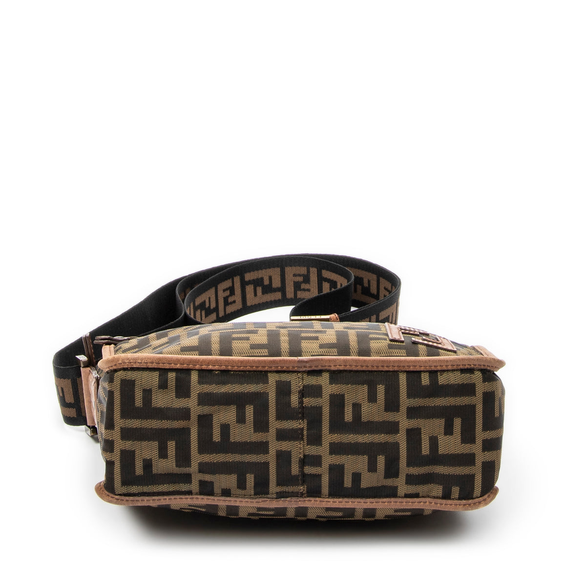 Shoulder Bag Square Crossbody Brown Zucca Canvas