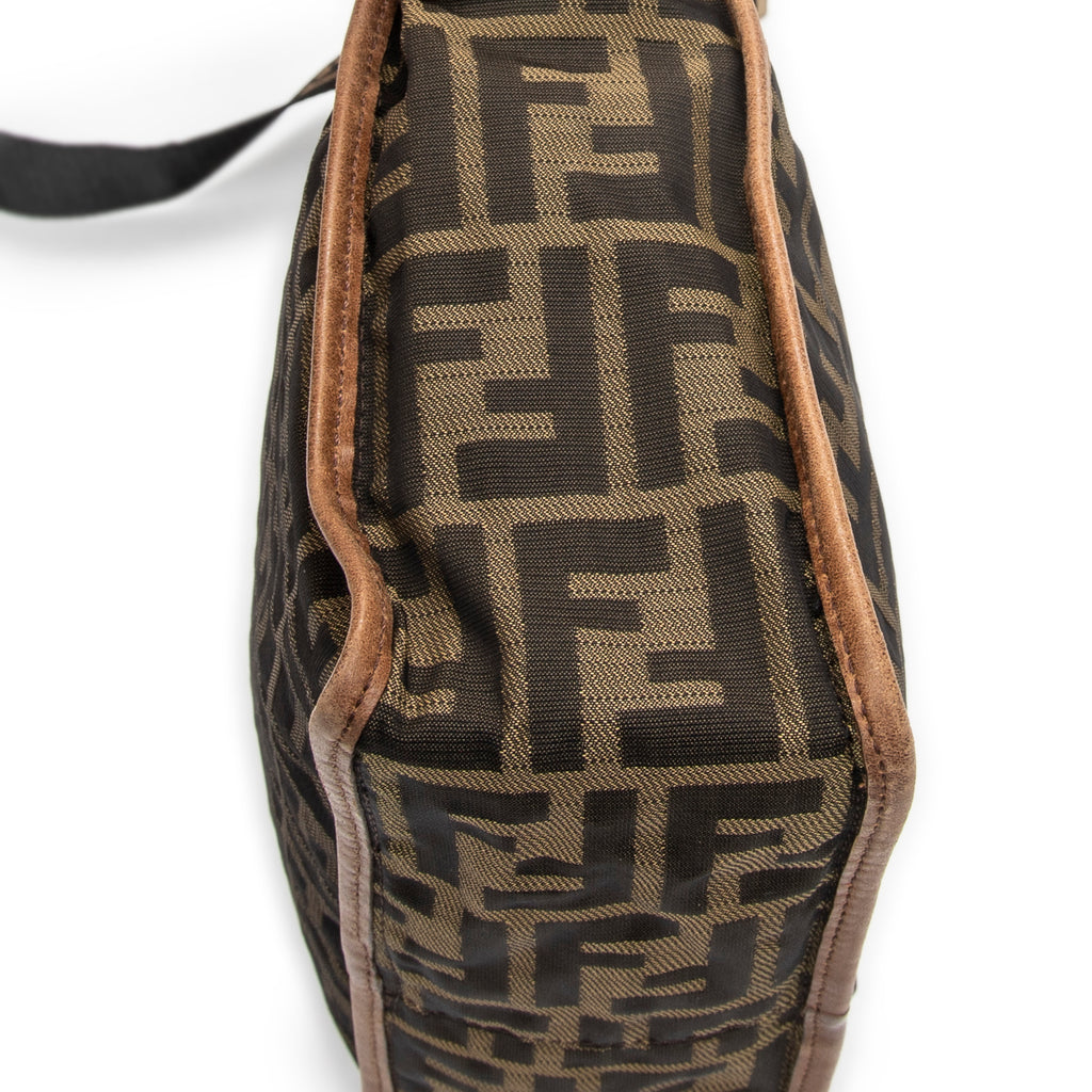 Shoulder Bag Square Crossbody Brown Zucca Canvas