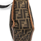 Shoulder Bag Square Crossbody Brown Zucca Canvas