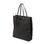 Handbag Vertical FF Slim Handle Tote Black Zucchino Canvas