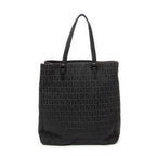 Handbag Vertical FF Slim Handle Tote Black Zucchino Canvas