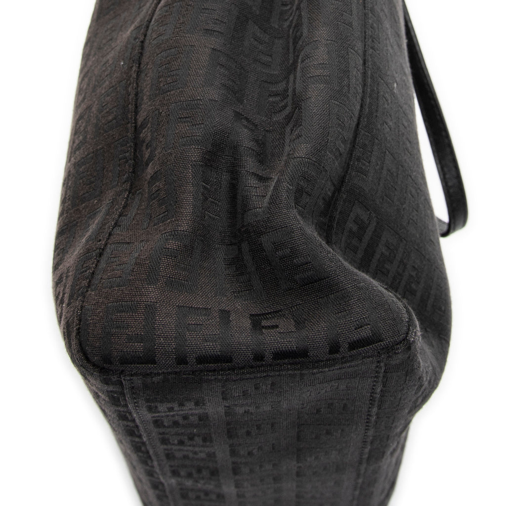 Handbag Vertical FF Slim Handle Tote Black Zucchino Canvas