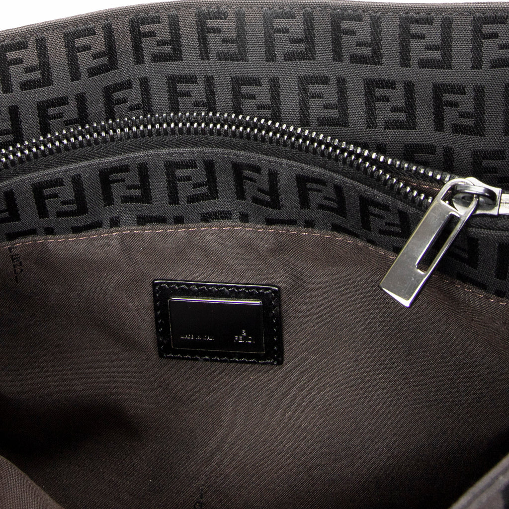 Handbag Vertical FF Slim Handle Tote Black Zucchino Canvas