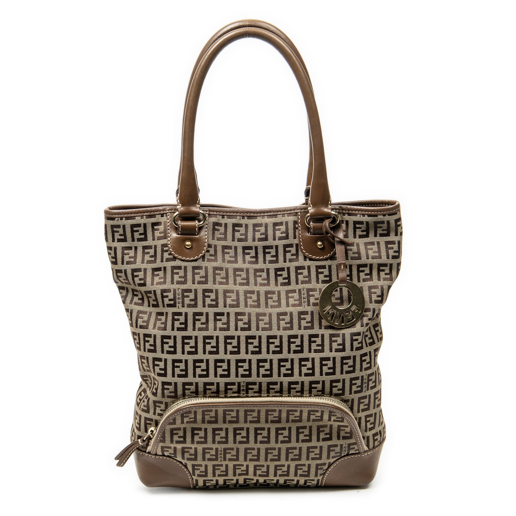 Shoulder Bag Chef Front Pocket Tote Brown Zucchino Canvas